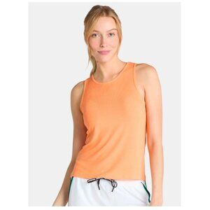 Avia Women's Orange Ribbed Shirred Back Tank Top Size Medium 8-10 NWT